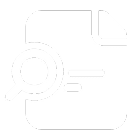 Icon of a magnifying glass over a document, symbolizing search or review.
